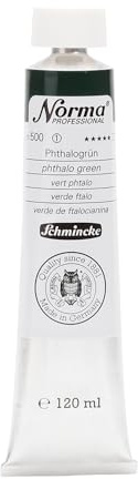Schmincke - Norma® 11500012, finest pure oil paints, phthalo green, tube 120 ml, oil painting, professional quality