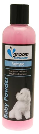 GROOM PROFESSIONAL Baby Powder Hundeshampoo – Tiefenreinigendes und desodorierendes Hundeshampoo – sanfte und beruhigende Formel – perfekt für Junge oder empfindliche Haut – Babypuderduft, 250 ml