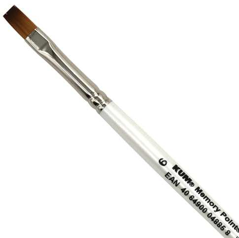 KUM - Aquarellpinsel Memory Point Flach Größe 6 | Malpinsel für Künstler, Künstlerbedarf für Aquarellmalerei und Watercolor