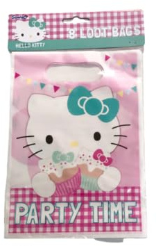 Sacchetto per festa, motivo: Hello Kitty (Confezione da 8)