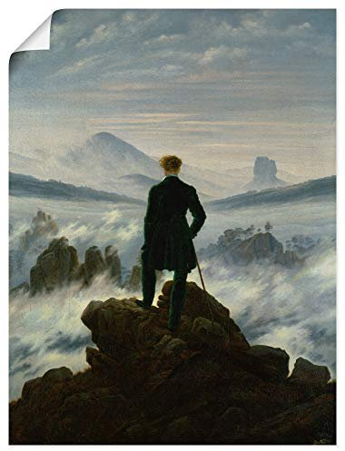 ARTLAND Wanddeko Poster & Kunstdrucke Wandposter 30x40 cm Wandern Berge Wald Wolken Nebel Der Wanderer über dem Nebelmeer 1818 Romantik Caspar David Friedrich T6QN