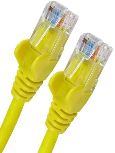 World of Data 1.5m YELLOW CAT6 Network Cable (100% Copper Wire) - RJ45 - Ethernet - Patch - LAN - 10/100/1000 - Gigabit
