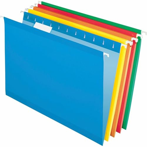 Pendaflex Reinforced Hanging File Folders, Legal Size, Assorted Colors, 1/5 Cut, Pack of 25 (04153 1/5 ASST)