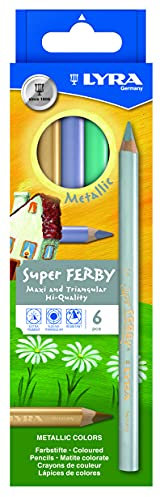 LYRA 3721062 Super Ferby Metallic Kartonetui mit 6 Farbstiften, farbig sortiert