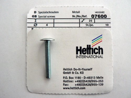 Hettich Panheadschrauben M4 * 25 mm, verzinkt, 10 Stück, Artikelnr. 7600