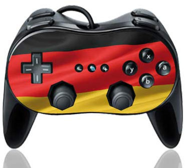 Skin kompatibel mit Nintendo Wii Classic Controller Pro Folie Sticker Flagge Deutschland Flaggen