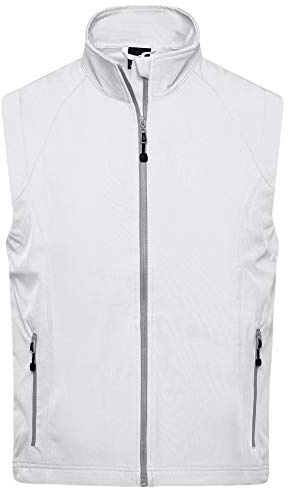 James & Nicholson Herren Softshell Weste - Praktische Weste aus elastischem Softshell | Farbe: off-white | Grösse: 3XL