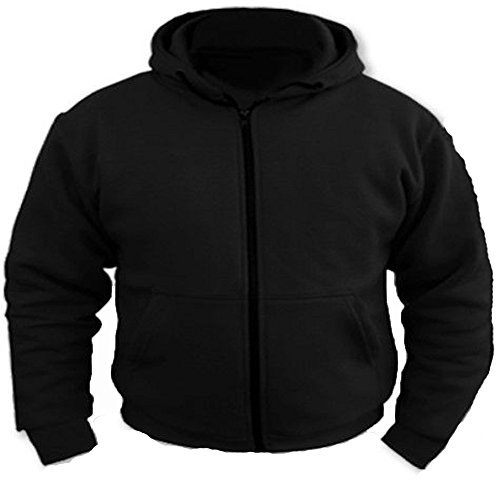 Kapuzenpullover/Hoodie für Motorrad-Fahrer - 100% Kevlar - Protektoren - Schwarz - M