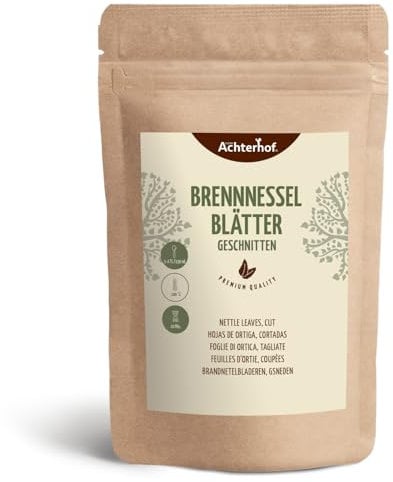 Feuilles d'ortie coupées 500g | Feuilles d'ortie séchées et coupées | idéales pour la tisane d'ortie | tisane en vrac | issues de culture biologique contrôlée | vom Achterhof