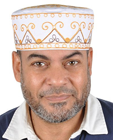 Egypt Bazar Traditionelle Arabische Kopfbedeckung - Araber - Karnevalskostüm/Farbe: weiß-Gold