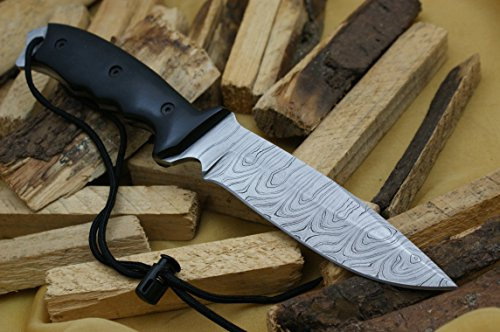 Custom Damast Bowie Messer Jagdmesser Mit Lederscheide