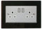 Focus Plastics DOUBLE LIGHT SWITCH SOCKET COLOURED ACRYLIC SURROUND FINGER PLATE - BUY 2 GET EXTRA 1 FREE (10 COLOURS) … (Black)