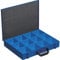 Kleinteilekoffer, Stahlblech, EuroPlus Metall 44/12x63, blau, 12 Einsätze, dicht schließend