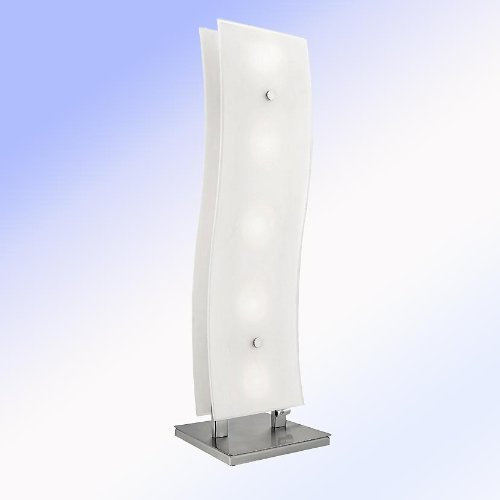 EGLO Tischleuchte News in Edelstahl Finish mit satiniertem Glas und Dimmer / 550 mm