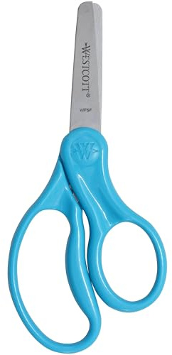 Westcott 13130 Right- and Left-Handed Scissors, Kids' Scissors, Back to School, Classroom Supplies, Ages 4-8, 5-Inch Blunt Tip, Assorted