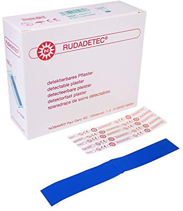 Rudadetec 100 Stück Pflaster lang für die Lebensmittelindustrie 2,0 x 12,0 cm