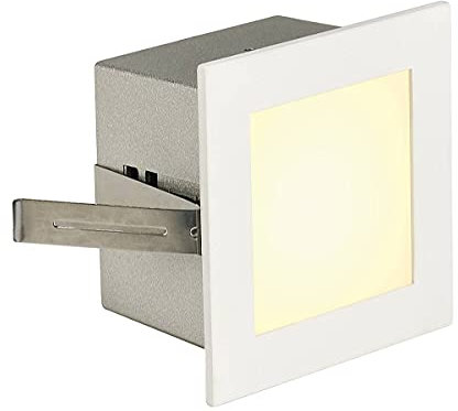 SLV LED Einbauleuchte Frame Basic | Wand- und Deckenleuchte zum Einbau | Eckig, Weiß, 3000K Warmweiß | Stilvolle Wandleuchte, Einbau-Strahler LED Treppen-Beleuchtung, Stufen-Licht, Treppenlicht