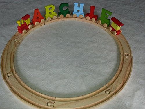 *8* letter name wooden colour alphabet train and track