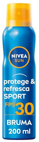 NIVEA SUN Protege & Refresca Spray Bruma Solar FP30 (1 x 200 ml), protector solar en spray transparente, refrescante y resistente al agua