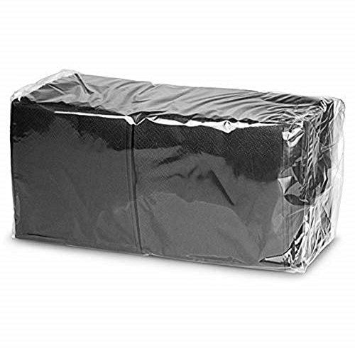 Cocktail Servietten, 24 cm, zweilagige Papier-Servietten, Bar-Caddy- Servietten, Schwarz, 250 Stück