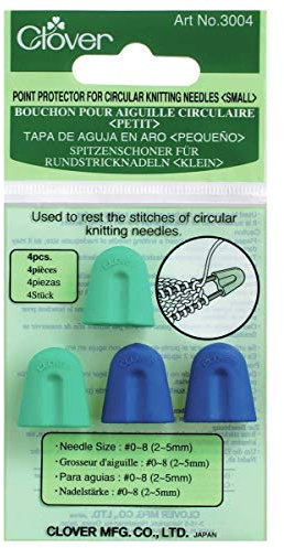Clover Schutzfolie für Stricknadeln, Rund, Clear, Kunststoff, Größe 0-8