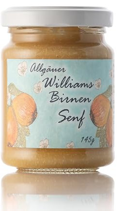 Süßer Senf Williams Birne | 150ml süßer Feinkost Senf aus dem Allgäu