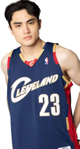 Mitchell & Ness NBA Swingman Trikot Cleveland Cavaliers #23 Lebron James – Herren Basketball Jersey – Blau, L, Retro, Streetwear