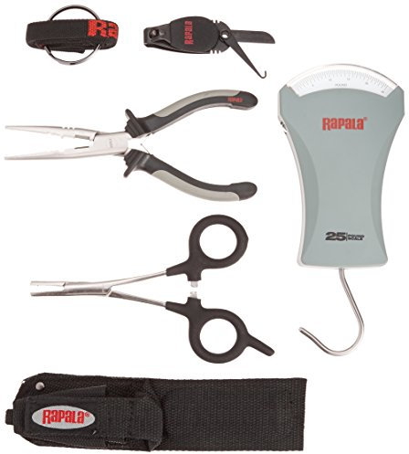 Rapala Combo Pack 6 1/2 Pliers / 5 1/2 Forceps / 25 lb.Scale/Clipper/Sheath