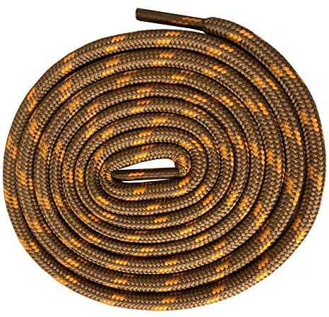 Collonil 1 Paar Schnürsenkel Kordel - rund - dick - Ø 3 mm Längen (75 cm, orangebraun/gelb)