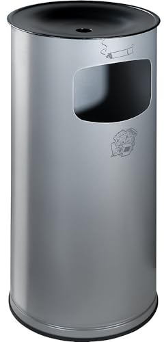 VAR | Sicherheits-Kombiascher | Stahlblech | Volumen 44 l | HxØ 710 x 355 mm | silber