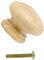 Merriway BH01264 (4 Pcs) Unlacquered Pine Cupboard Cabinet Door Knob, 30mm (1.3/8 inch) With Bolt & Insert - Pack of 4 Pieces, Brown