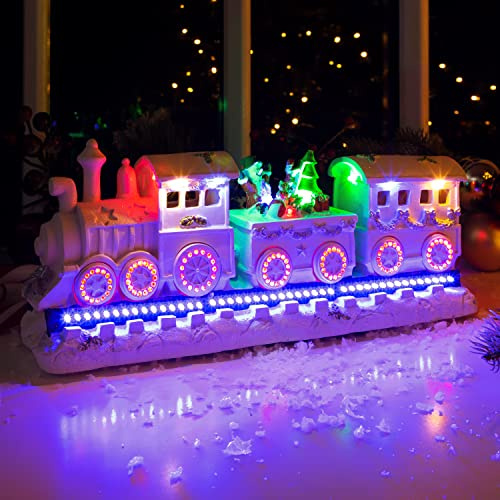 The Christmas Workshop 82670 Musical Christmas Train/Light Up Christmas Decoration / 161 x Multi-Coloured LED Lights/Plays 8 Different Classic Christmas Songs / 39cm x 17cm x 11cm