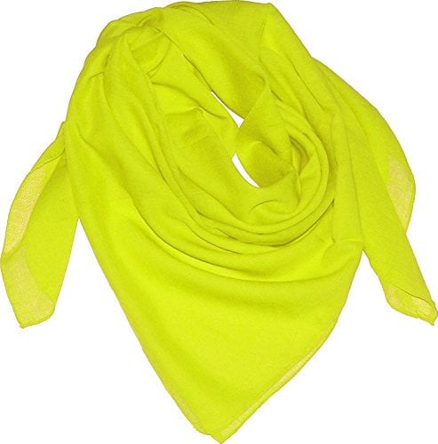 Harrys-Collection Damen Herren Baumwolltuch in vielen Farben 100 x 100 cm, Größen:Einheitsgröße, Farben:neongelb