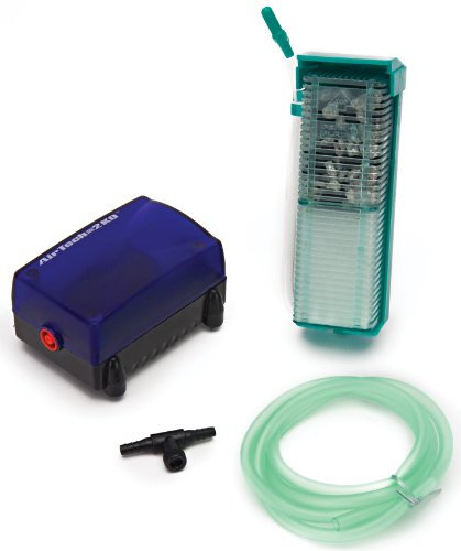 Penn-Plax Small World Aquarium Air Pump and Filter Kit – Comes with a Disposable Media Cartridge (Bio Sponge, Carbon, and Zeolite Crystals), Multicolor, 1 LB