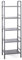 HAKU Möbel Regal grau, Metall - Maße: B 40 cm x H 137 cm x T 28 cm, Style: Modern