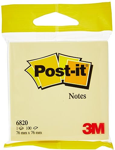 Post-it Notes, Canary Yellow, Hangable Flow Packs, 1 Pad, 100 Sheets, 76 mm x 76 mm - Extra Sticky Notes for Walls, Monitors and Fridge