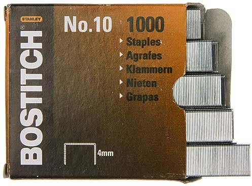 Bostitch NO-10-1M Heftklammern für HP10, Größe 9 x 4 mm, Menge 1000 Stück