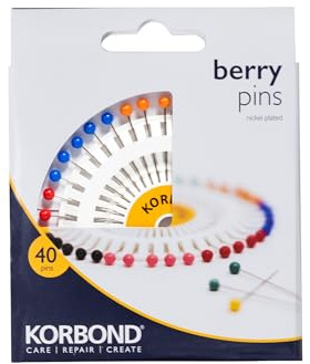 Korbond 40 Berry Pins-110170, Nickel, Asst, Red