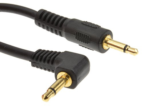 kenable Right Angle MONO 3.5mm Jack to 3.5mm Jack Cable Gold Plated Pure Copper Audio Lead Black 2m