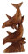 budawi® - Holzskulptur Delfin-Paar spielend Höhe ca. 20-22 cm, Holzfigur, Skulptur aus Holz