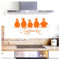 Grandora Wandtattoo Topfgucker 5 Vögel I orange 58 x 27 cm I Küche Spruch Zitat Aufkleber selbstklebend Wandaufkleber Wandsticker W862