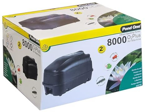 Pond One O2 Plus 8000 (4200 L/hr) Powerful Air Pump for Ponds and Aquatics (8000)