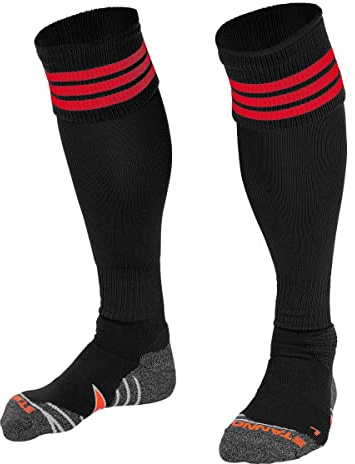 Stanno Sports Socken - Ring Sock - Socken mit Atmungsaktivem Kapazität und Knöchelschutz - Sportsocken - Anatomische Socken mit linken/rechten Indikatoren - Schwarz - Größe 36/40