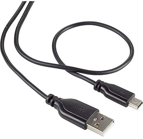Renkforce USB-Kabel USB 2.0 USB-A Stecker, USB-Mini-B Stecker 1.00m Schwarz SuperSoft-Ummantelung