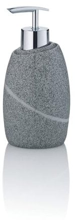 kela Seifenspender 300 ml Talus, Seifenspender grau, Natursteinoptik, Pumpflasche, Spülmittelspender nachfüllbar