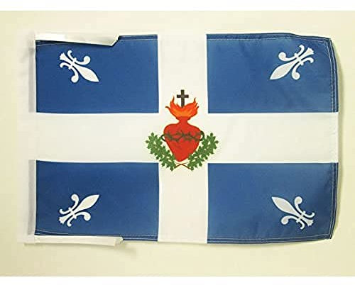 AZ FLAG Bandera Flor DE lis Carillon Corazon Sagrado 45x30cm - BANDERINA Quebec - Jesus 30 x 45 cm cordeles