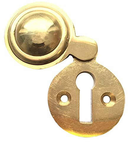 Merriway BH04343 Diameter Polished Brass Victorian Covered Escutcheon, 35 mm, 1.3/8 inch