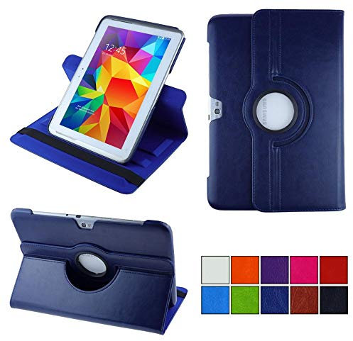 COOVY® 2.0 Funda para Samsung Galaxy Note 10.1 GT-N8000 GT-N8010 GT-N8020 Smart 360º Grados ROTACIÓN Cover Case Protectora Soporte | Azul Oscuro