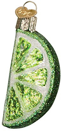 Old World Christmas Lime Slice Glass Blown Ornament for Christmas Tree, Handcrafted Holiday Decoration, Fruit Collection