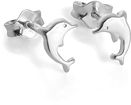 Winzig 925 Sterlingsilber Delfin Ohrstecker